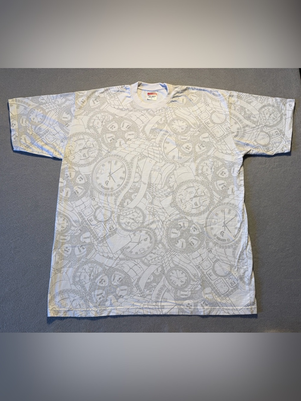 New York Heavyweight 4XL White Watch Print T-Shirt NWOT Hip Hop Urban Tee